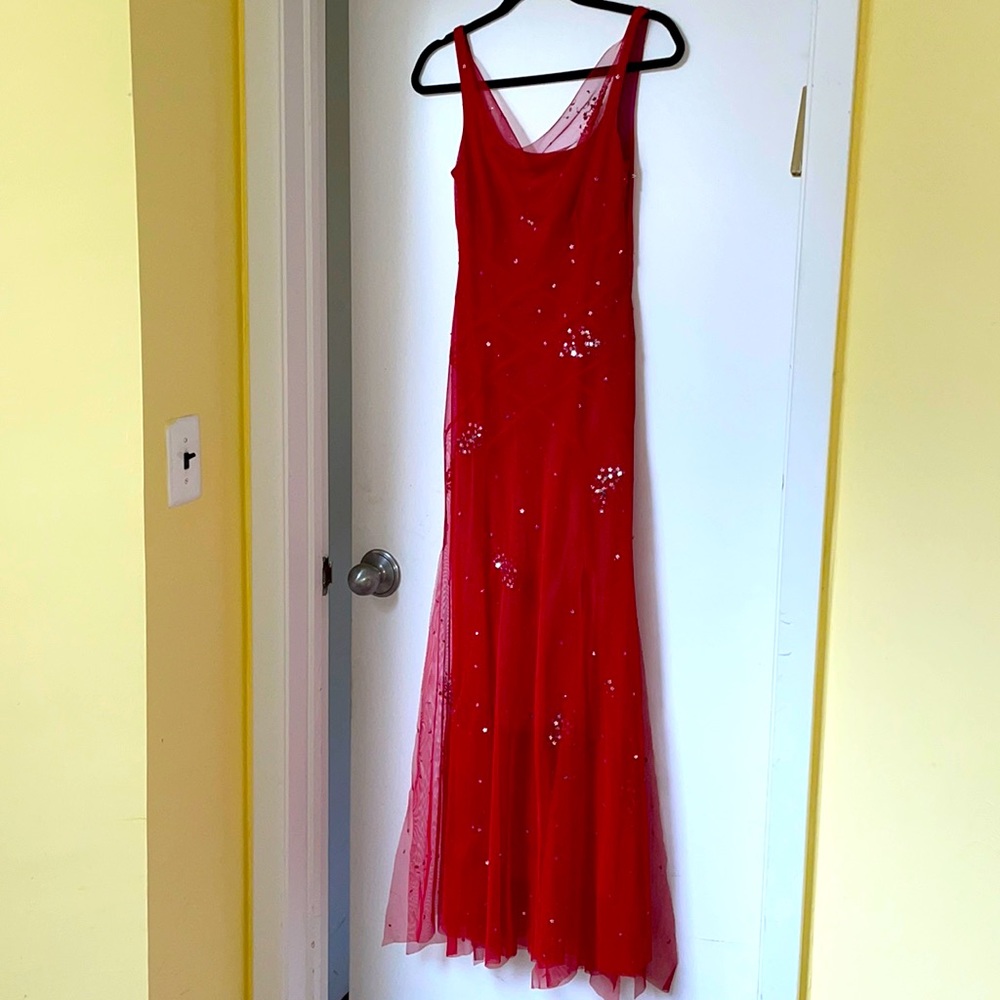BCBG embellished long dress with godet - Picture 1 of 10